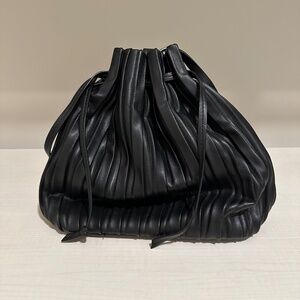 ZARA faux leather pleated bucket bag